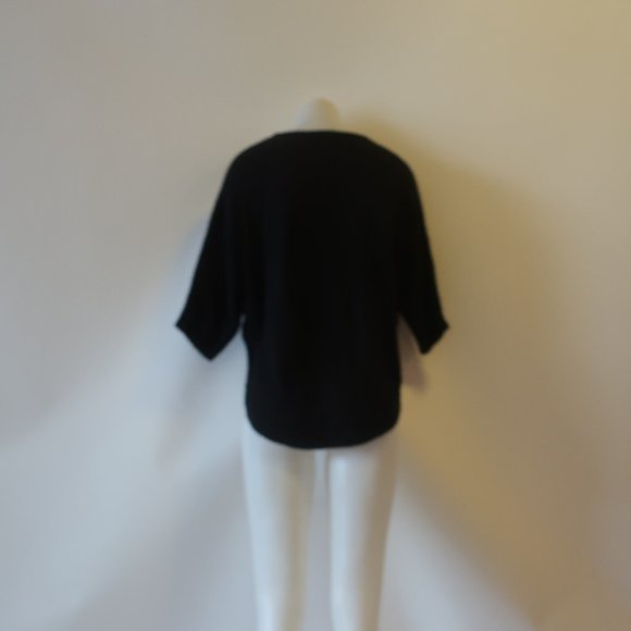 *Womens Cashmere Cashmere Black Round Hem Short Sleeve Sweater S - Picture 11 of 16